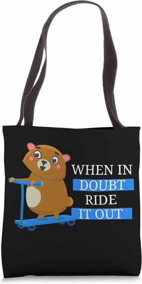 Scooter - Electric Stunt Moped Rider Motorcycle Bike Teddy Tote Bag