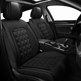 Seat Covers Fit for RAM ProMaster 1500 2500 3500 2014-2025, Faux Leather Front Seat Covers, Waterproof & Stylish Car Seat Protector (2-Seats Standard, Black)