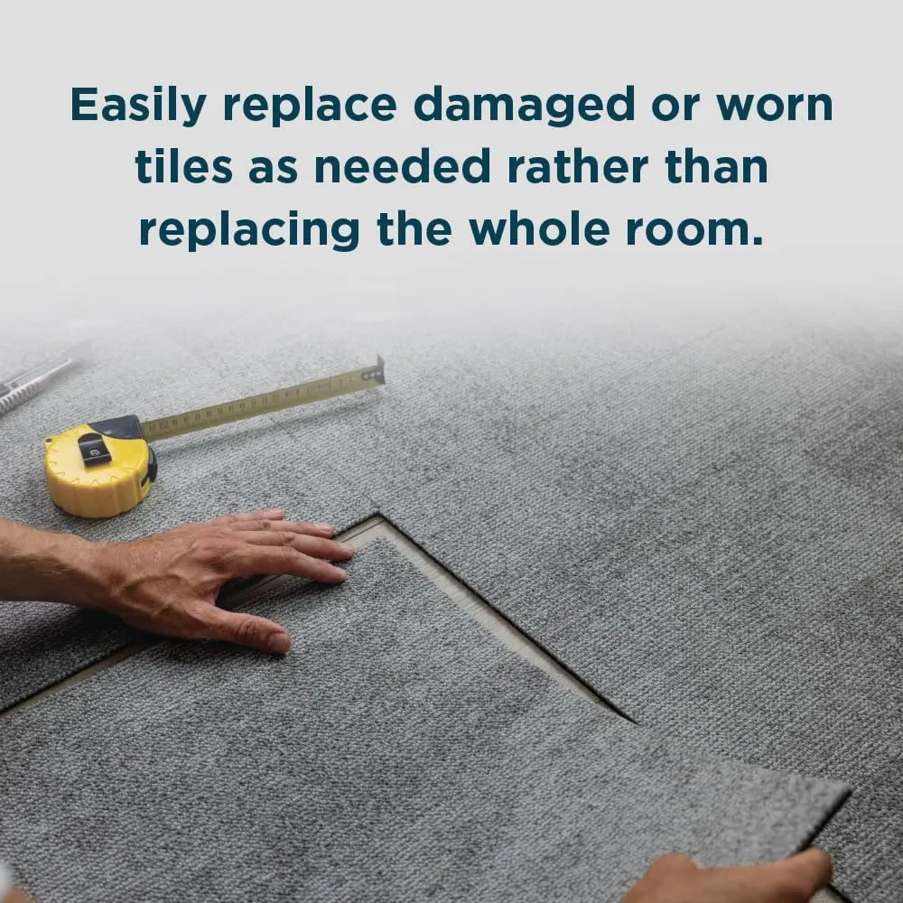 Shaw Carpet Tile - Vittoria | 24"x24" | Glue Down Installation, Durable Flooring for Residential and Commercial Spaces| 20 Tiles Per Box (80 Sq. Ft Area Per Box)| Azzurro