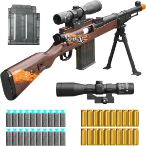 Shell ejecting Kids with Foam Fake Shotgun Soft Bullet Toy Gun and for Realistic Dart Blaster Shooting Games Boys Birthday for Age8 9 10 12  Year Old Kid Gift with Scope Sniper Rifle (Grain)