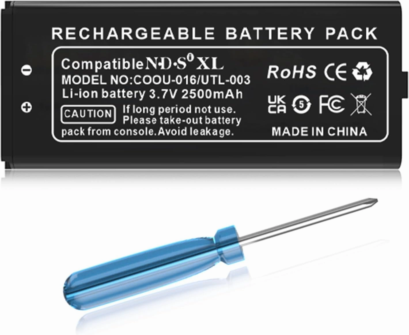 SHENMZ DSi XL Battery, UTL-003 3.7V 2500mAh Replacement for Nintendo DSi XL, DSi LL Game Player Battery, with Repair Tool Kit (Not for Nintendo DSi NDSi DS Lite)