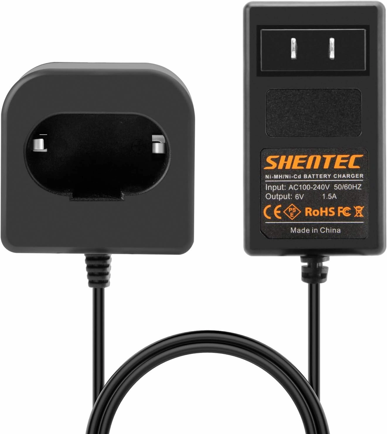 Shentec 6V Ni-MH/Ni-Cd Charger 900200 Compatible with Paslode 404717 B20544E BCPAS-404717 404400 900400 900420 900600 901000 902000 Pod Style Battery (Not for Li-ion Battery)