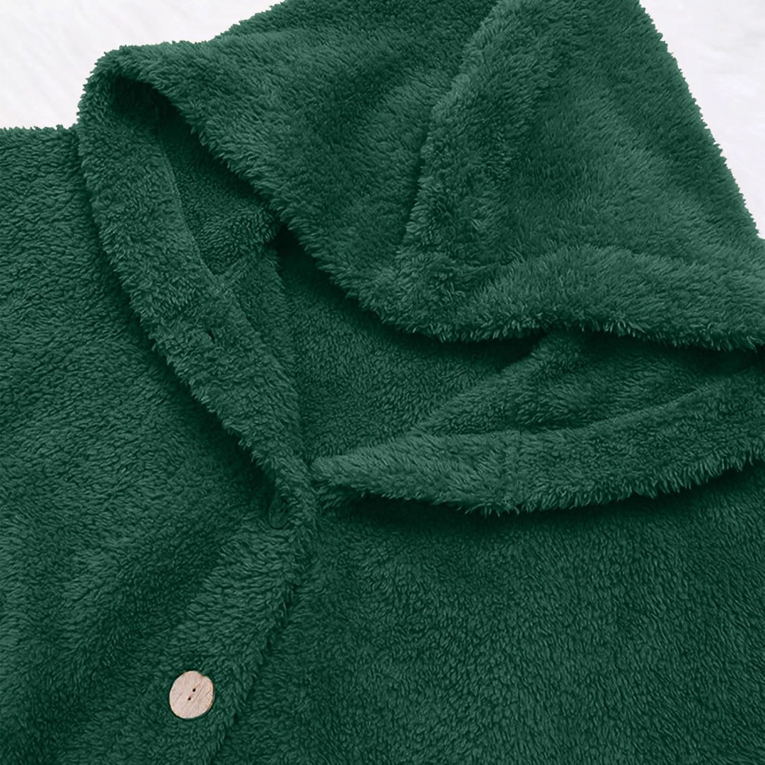 Sherpa Fleece Jacket For Women Cute Casual Loose Plus Size Hooded Button Down Cardigan Coat Warm Teddy Pajama Tops