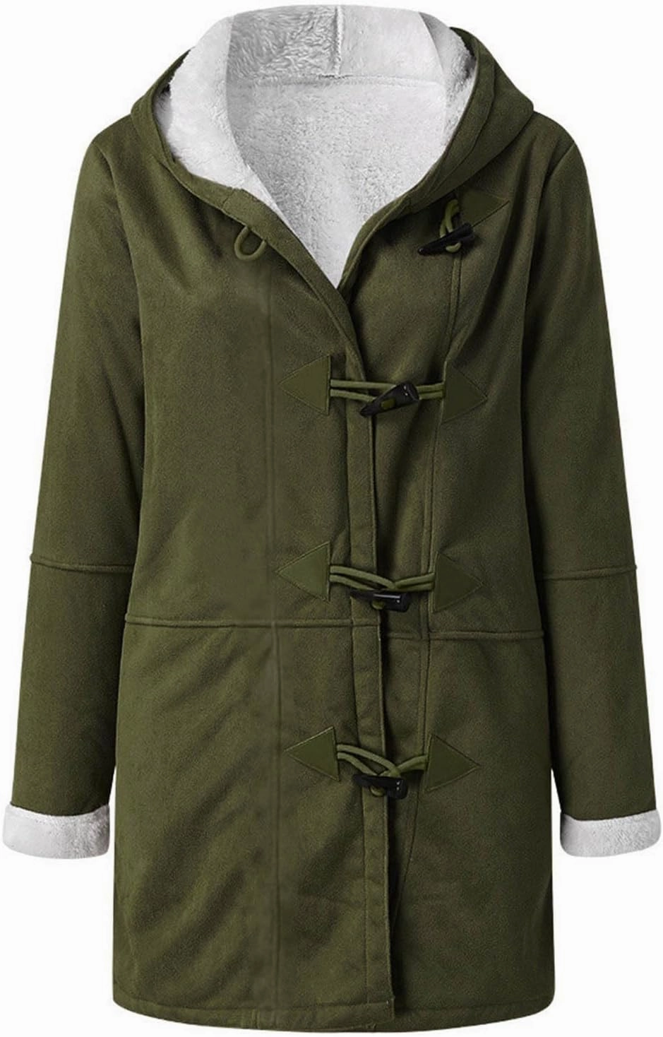 Sherpa Fleece Lined Jacket For Women 2024 Winter Warm Shearling Coat Casual Loose Plus Size Hooded Jackets With Pocket