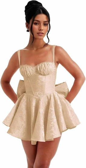 Short Satin Homecoming Dresses with Bows Applique Corset Prom Dress Mini HOCO Party Cocktail Gowns for Teens
