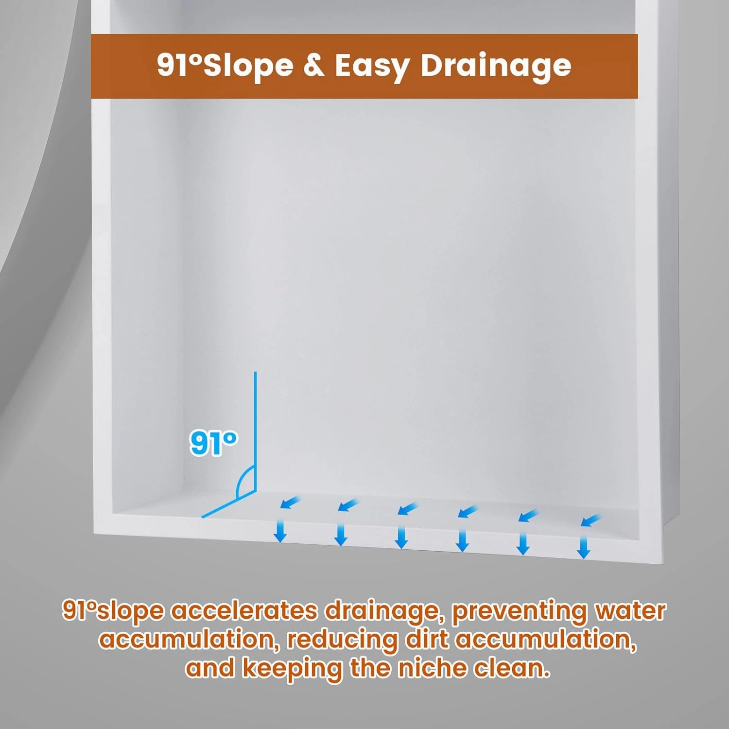 Shower Niche, 13×13 Inch Shower Niche, Waterproof Recessed wall mounted Shower Shelf, No Tile Needed Recessed Niche for Bathroom Kitchen Bedroom Insert Storage, White