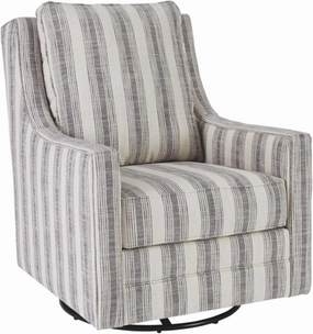 Signature Design by Ashley Kambria Striped Upholstered Swivel Accent Glider Chair, Ivory & Black