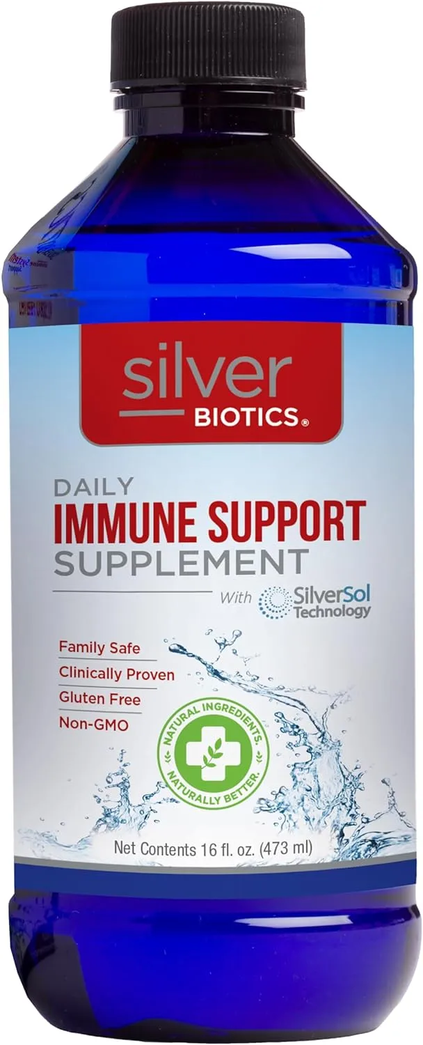 Silver Biotics Colloidal Nano SilverSol Ag₄O₄ 10 PPM Immune Support | Bio-Hacking Immune Building Natural Support | 16 Fl Oz