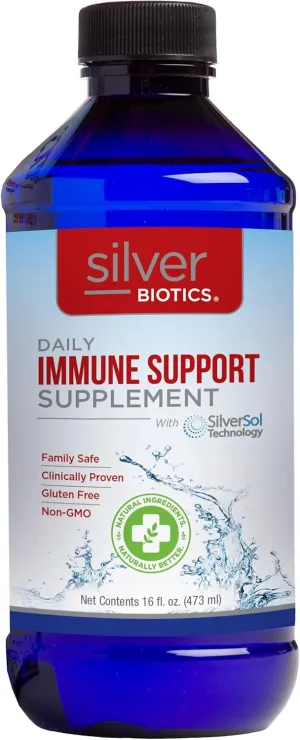 Silver Biotics Colloidal Nano SilverSol Ag₄O₄ 10 PPM Immune Support | Bio-Hacking Immune Building Natural Support | 16 Fl Oz