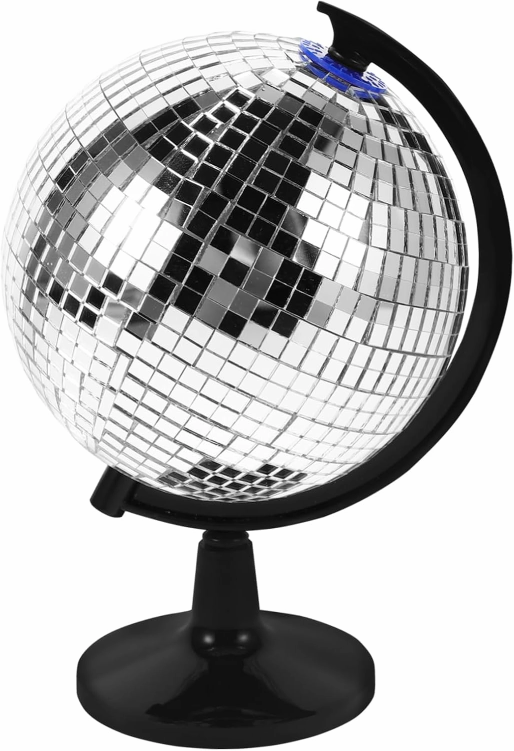 Silver Disco Globe with Rotating Design Unique Office Desk Decor and Fun Accessories for Men Stylish Reflective Levitating Orb for Home Study and Work Spaces