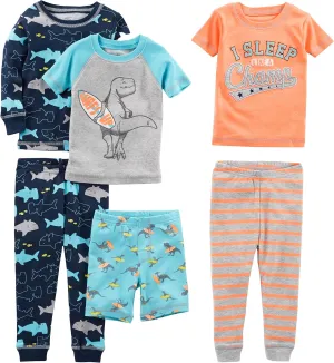 Simple Joys by Carter's Boys' 6-Piece Snug Fit Cotton Pajama Set