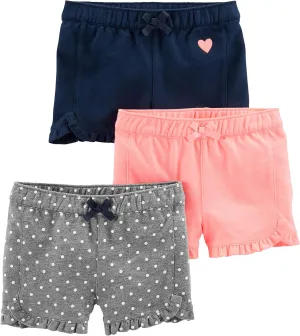 Simple Joys by Carter's Girls' 3-Pack Knit Shorts