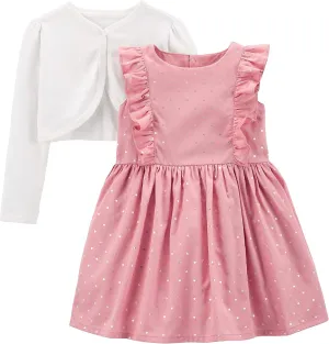 Simple Joys by Carter's Toddlers and Baby Girls' 2-Piece Special Occasion Dress and Cardigan Set