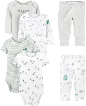 Simple Joys by Carter's unisex-baby 6-piece Bodysuits (Short and Long Sleeve) and Pants Set
