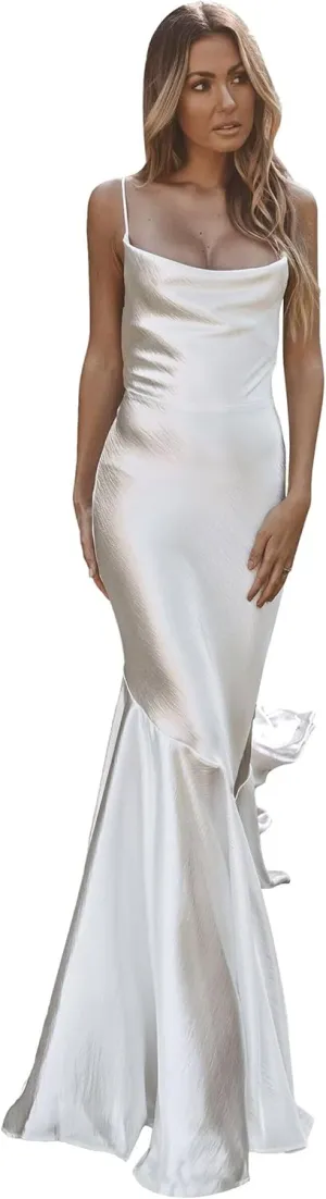 Simple Wedding Dresses for Bride Sexy Mermaid Lace Long Sleeve Bridal Dress for Bride with Train