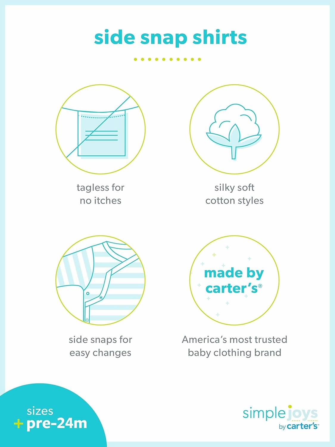 Simple Joys by Carter's Baby 5-Pack Side-snap Long-Sleeve Shirt