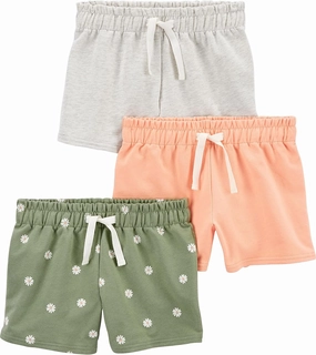 Simple Joys by Carter's Girls' 3-Pack Knit Shorts