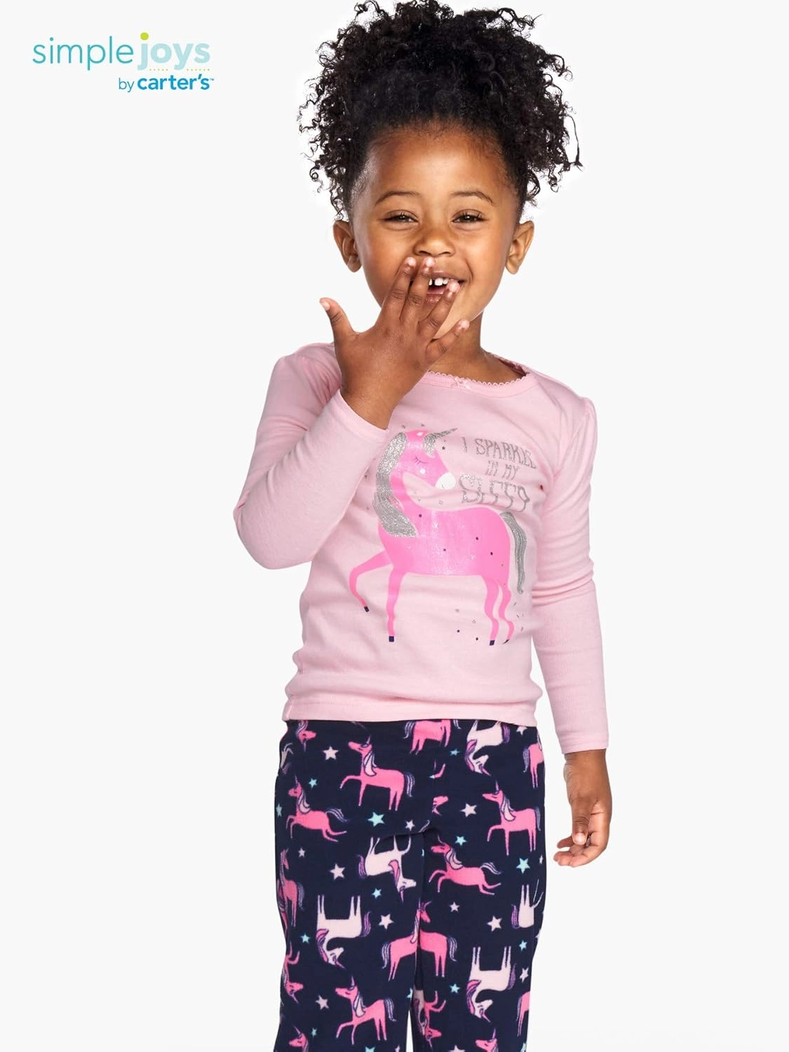 Simple Joys by Carter's Girls' 4-Piece Pajama Set (Cotton Top & Fleece Bottom)