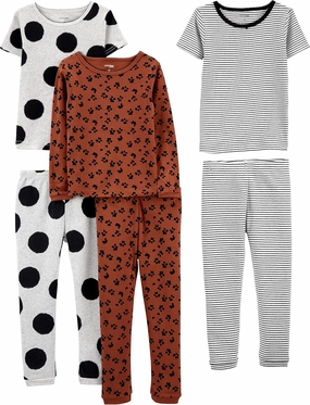Simple Joys by Carter's Girls' 6-Piece Snug Fit Cotton Pajama Set