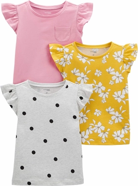 Simple Joys by Carter's Girls' Short-Sleeve Shirts and Tops, Pack of 3