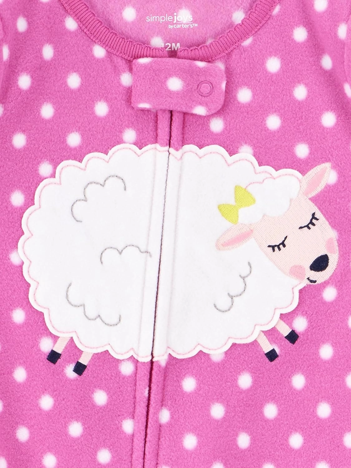 Simple Joys by Carter's Toddlers and Baby Girls' Loose-Fit Flame Resistant Fleece Footed Pajamas, Pack of 3