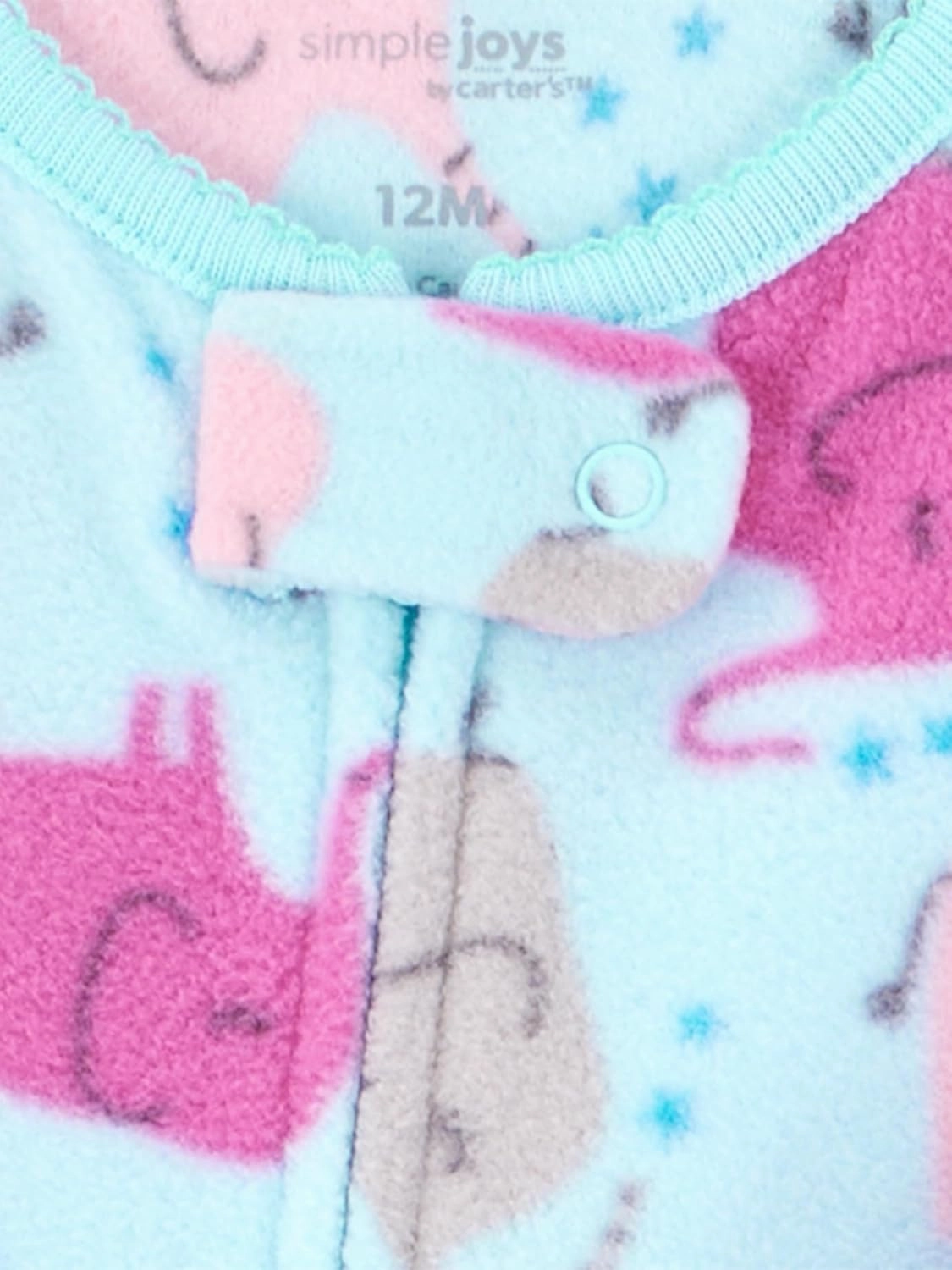 Simple Joys by Carter's Toddlers and Baby Girls' Loose-Fit Flame Resistant Fleece Footed Pajamas, Pack of 3