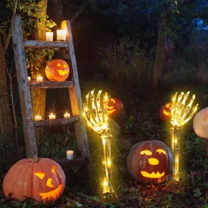 Skeleton Arm Solar Lights - Outdoor Halloween Decoration