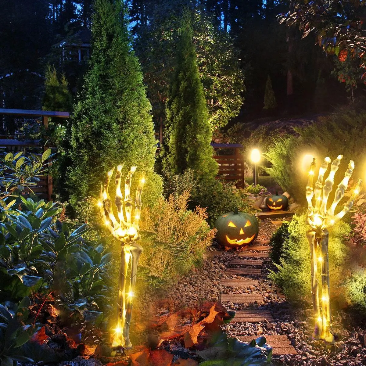Skeleton Arm Solar Lights - Outdoor Halloween Decoration