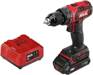 SKIL PWR CORE 20 Brushless 20V 1/2 Inch Drill Driver Includes 2.0Ah Lithium Battery and Standard Charger - DL529303