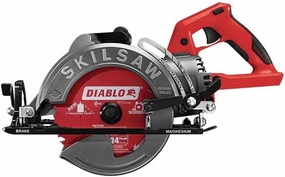 SKIL 48V 7-1/4'' TRUEHVL Cordless Worm Drive SKILSAW with Diablo Blade, Tool Only- SPTH77M-02, Red