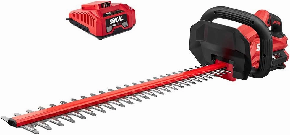 SKIL PWR CORE 40 Brushless 40V 24” Cordless Hedge Trimmer Kit with Dual Action Blade, 3/4'' Cut Capacity, Includes 2.5Ah Battery and Auto PWR Jump Charger - HT4221-10