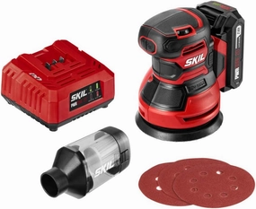 SKIL PWRCore 20 20V Brushed 5" Random Orbital Sander, Variable Speed, Includes 3pc Sandpaper, Dust Box, 2.0Ah Battery and Charger - SR6604B-10