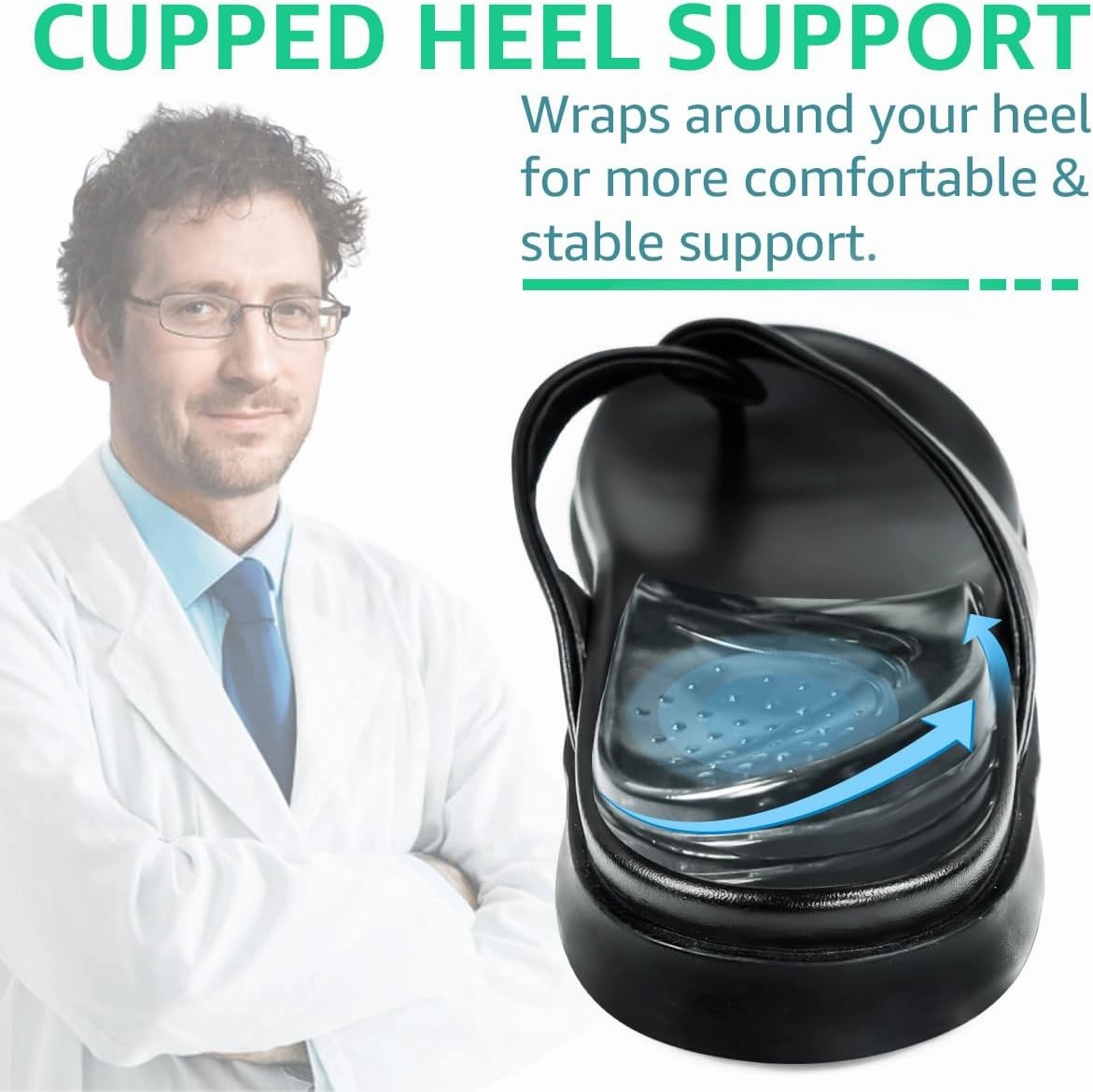 Skyfoot 3 Layers Adjustable Heel Wedge Inserts for Supination & Pronation Correction, Adhesive Medial & Lateral Heel Insoles for Bow Legs, Knee Pain, Foot Alignment (S: W 4-6.5, M 5-6.5, ClearBlack)