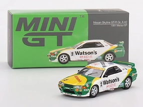 Skyline GT-R (R32) Gr. A RHD (Right Hand Drive) #2 Mark Skaife Guia Touring Macau GP (1991) Limited Edition to 1800 Pieces Worldwide 1/64 Diecast Model Car by True Scale Miniatures MGT00377
