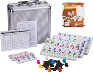 Smilejoy Double 12 Colorful Number Dot Dominoes, Mexican Train Domino Game Double Twelve Domino Set with Aluminum Case, 91 Tiles,(2-9 Players)