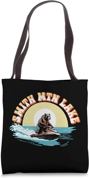 Smith Mountain Lake Black Bear on Personal Watercraft Funny Tote Bag