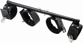 SMspade Faux Leather Adjustable Metal Spreader Bar with 4 Leather Adjustable Straps Set