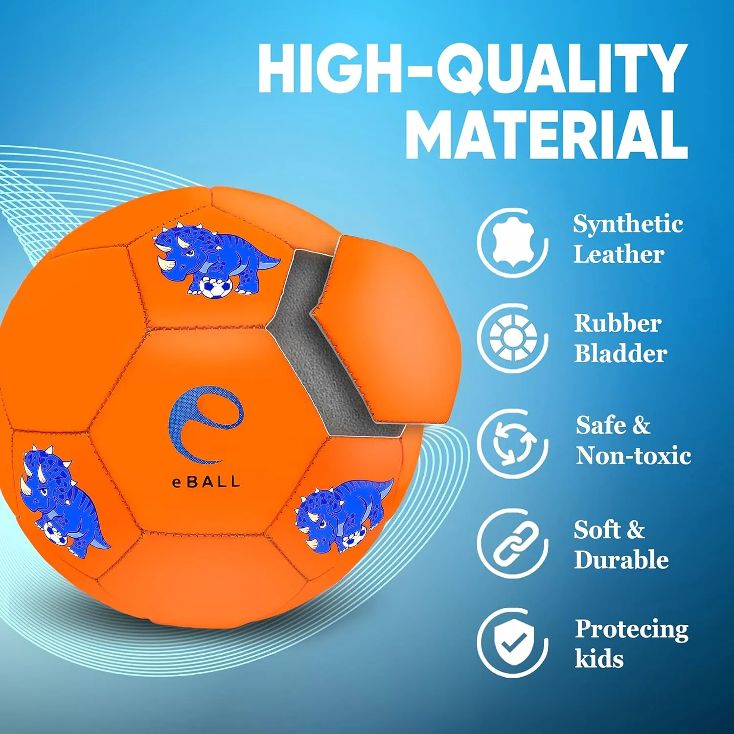 Soccer Ball Size 3 & Size 4 Soccer Ball for Kids 3-12, Kids Soccer Ball Toy for Toddler 4 5 6, Dinosaur Cartoon Outdoor Sports Ball for Boys Girls Juniors 7 8 9 10 11