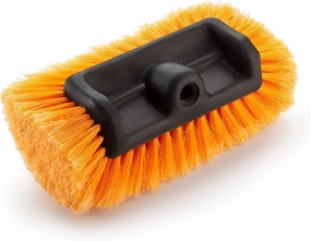 Soft Car Wash Brush Head with 5-Sided Soft Bristle // Soft Scrub RV Wash Brush for Vehicles // Twist-On Truck Washing Brush Fits Standard Acme Threaded Extension Poles (Pole Sold Separately)