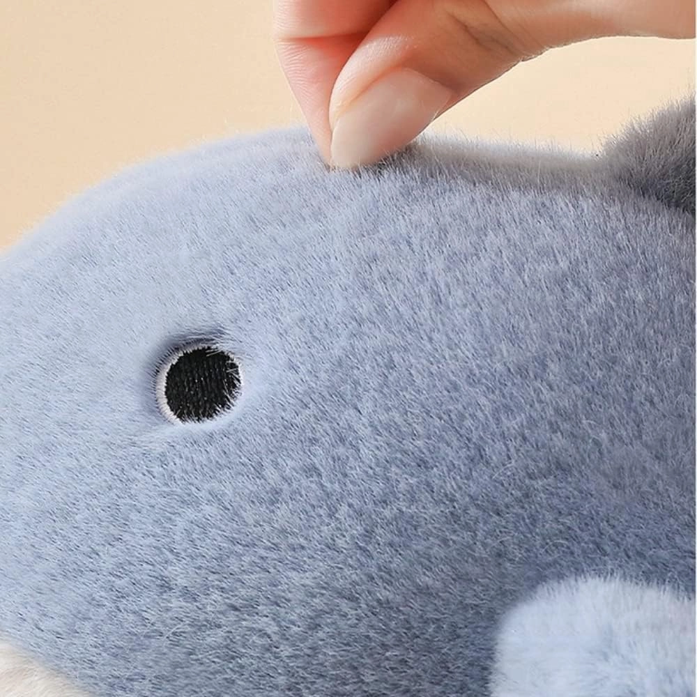Soft Plush Whale Shark Fuzzy Slippers 1.6'' Heightening Soles for Women Men, Winter Faux Fur Cute Animal Couple Matching Home Slippers