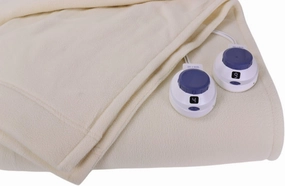 SoftHeat - King Micro-Fleece Heated Blanket - Luxuriously Warm & Soft Electric Blanket, Patented Low-Voltage Technology (Natural, King)