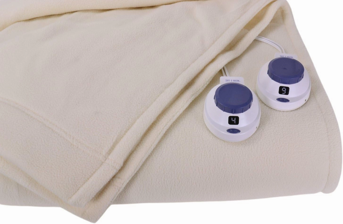 SoftHeat - King Micro-Fleece Heated Blanket - Luxuriously Warm & Soft Electric Blanket, Patented Low-Voltage Technology (Natural, King)