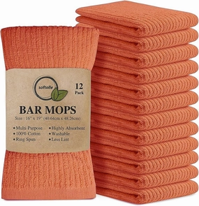 Softolle Kitchen Towels - Pack of 12, 16x19 Inches - 100% Cotton White, Super Absorbent Multi-Purpose Towels for Home, Kitchen and Bar (Coral)