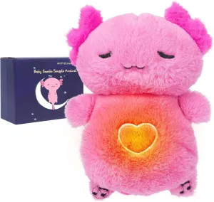 Soothe Snuggle Axolotl Plush, Soothing Breathing Axolotl Stuffed Animal for Anxiety Adults and Kids, Realistic Breathing Motion and Lights Music