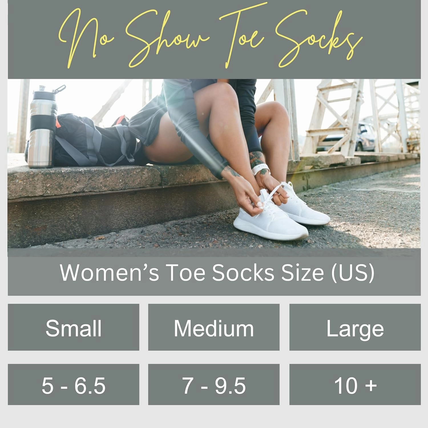 soxsense Cushion No Show Toe Socks For Women Five Finger Socks Low Cut Athletic Running Socks 4 Pairs