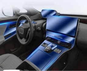 SPANN Car Interior Central Console Screen Gear Panel Navigation TPU Protective Film,Fit For TOYOTA BZ4X 2023 2024 Accessories