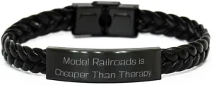 Special Model Railroads Gifts, Model Railroads is Cheaper Than, Motivational Holiday Braided Leather Bracelet from Friends, Train Sets, Model Trains, Railroad Tracks, Train Table, Toys for Boys,
