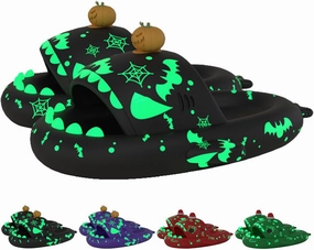 Spooky Shark Slides Glow in The Dark Cloud Shark Slides Glow in The Dark 3D Cartoon Halloween Christmas Shark Slippers