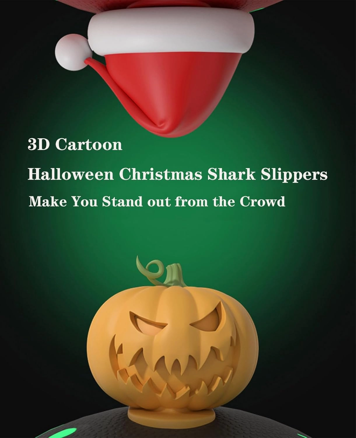 Spooky Shark Slides Glow in The Dark Cloud Shark Slides Glow in The Dark 3D Cartoon Halloween Christmas Shark Slippers