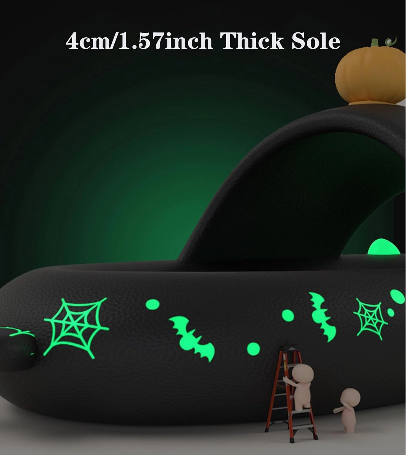Spooky Shark Slides Glow in The Dark Cloud Shark Slides Glow in The Dark 3D Cartoon Halloween Christmas Shark Slippers